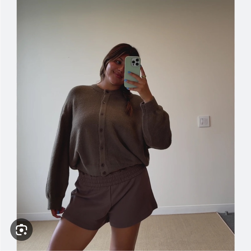 Daily Drills Mocha Button Up Sweater